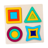 Maxbell Montessori Toy Wooden Shape Peg Puzzles Kids Valentines Gifts for 3 4 5 Kids Style A