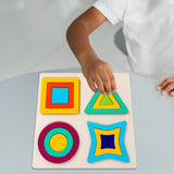 Maxbell Montessori Toy Wooden Shape Peg Puzzles Kids Valentines Gifts for 3 4 5 Kids Style A