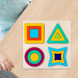 Maxbell Montessori Toy Wooden Shape Peg Puzzles Kids Valentines Gifts for 3 4 5 Kids Style A