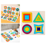 Maxbell Montessori Toy Wooden Shape Peg Puzzles Kids Valentines Gifts for 3 4 5 Kids Style A