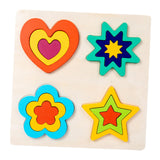 Maxbell Montessori Toy Wooden Shape Peg Puzzles Kids Valentines Gifts for 3 4 5 Kids Style B