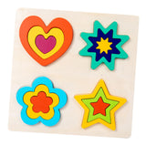 Maxbell Montessori Toy Wooden Shape Peg Puzzles Kids Valentines Gifts for 3 4 5 Kids Style B