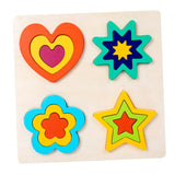 Maxbell Montessori Toy Wooden Shape Peg Puzzles Kids Valentines Gifts for 3 4 5 Kids Style B