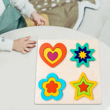 Maxbell Montessori Toy Wooden Shape Peg Puzzles Kids Valentines Gifts for 3 4 5 Kids Style B