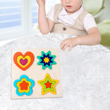 Maxbell Montessori Toy Wooden Shape Peg Puzzles Kids Valentines Gifts for 3 4 5 Kids Style B