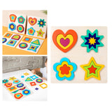 Maxbell Montessori Toy Wooden Shape Peg Puzzles Kids Valentines Gifts for 3 4 5 Kids Style B