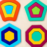 Maxbell Montessori Toy Wooden Shape Peg Puzzles Kids Valentines Gifts for 3 4 5 Kids Style C