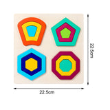 Maxbell Montessori Toy Wooden Shape Peg Puzzles Kids Valentines Gifts for 3 4 5 Kids Style C