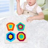 Maxbell Montessori Toy Wooden Shape Peg Puzzles Kids Valentines Gifts for 3 4 5 Kids Style C