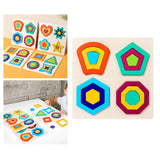 Maxbell Montessori Toy Wooden Shape Peg Puzzles Kids Valentines Gifts for 3 4 5 Kids Style C