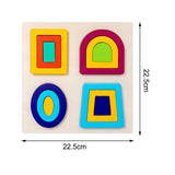 Maxbell Montessori Toy Wooden Shape Peg Puzzles Kids Valentines Gifts for 3 4 5 Kids Style D