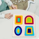 Maxbell Montessori Toy Wooden Shape Peg Puzzles Kids Valentines Gifts for 3 4 5 Kids Style D