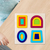 Maxbell Montessori Toy Wooden Shape Peg Puzzles Kids Valentines Gifts for 3 4 5 Kids Style D