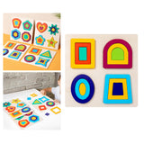 Maxbell Montessori Toy Wooden Shape Peg Puzzles Kids Valentines Gifts for 3 4 5 Kids Style D