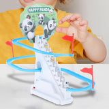 Maxbell Small Panda Toy Climbing Stairs and Track Playset Kids Electric Toy for Kids 3 Pandas