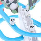 Maxbell Small Panda Toy Climbing Stairs and Track Playset Kids Electric Toy for Kids 6 Pandas