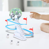 Maxbell Small Panda Toy Climbing Stairs and Track Playset Kids Electric Toy for Kids 6 Pandas