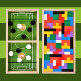 Maxbell Puck Game and Russian Block Toy Portable Tabletop Game for Party Game