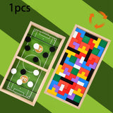 Maxbell Puck Game and Russian Block Toy Portable Tabletop Game for Party Game