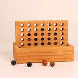Maxbell Wooden 4 in A Row Game Board Game for Family and Group Girls Boys Child