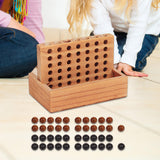 Maxbell Wooden 4 in A Row Game Board Game for Family and Group Girls Boys Child