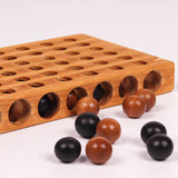 Maxbell Wooden 4 in A Row Game Board Game for Family and Group Girls Boys Child