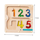 Maxbell Color Bead Maze Wooden Magnet Puzzle Boards Fine Motor for Preschoolers Gift Number Maze