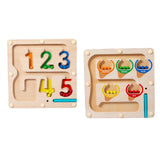 Maxbell Color Bead Maze Wooden Magnet Puzzle Boards Fine Motor for Preschoolers Gift Number Maze