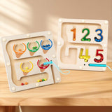 Maxbell Color Bead Maze Wooden Magnet Puzzle Boards Fine Motor for Preschoolers Gift Number Maze