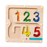 Maxbell Color Bead Maze Wooden Magnet Puzzle Boards Fine Motor for Preschoolers Gift Number Maze