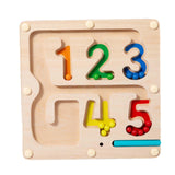 Maxbell Color Bead Maze Wooden Magnet Puzzle Boards Fine Motor for Preschoolers Gift Number Maze