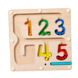 Maxbell Color Bead Maze Wooden Magnet Puzzle Boards Fine Motor for Preschoolers Gift Number Maze