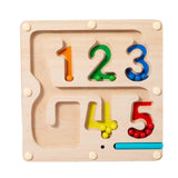 Maxbell Color Bead Maze Wooden Magnet Puzzle Boards Fine Motor for Preschoolers Gift Number Maze