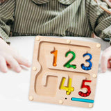 Maxbell Color Bead Maze Wooden Magnet Puzzle Boards Fine Motor for Preschoolers Gift Number Maze