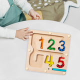 Maxbell Color Bead Maze Wooden Magnet Puzzle Boards Fine Motor for Preschoolers Gift Number Maze