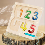 Maxbell Color Bead Maze Wooden Magnet Puzzle Boards Fine Motor for Preschoolers Gift Number Maze