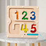 Maxbell Color Bead Maze Wooden Magnet Puzzle Boards Fine Motor for Preschoolers Gift Number Maze