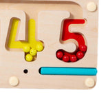 Maxbell Color Bead Maze Wooden Magnet Puzzle Boards Fine Motor for Preschoolers Gift Number Maze