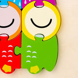 Maxbell Wooden Jigsaw Puzzle Stem Brain Teasers Puzzle Kindergarten Color Perception owl