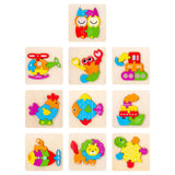 Maxbell Wooden Jigsaw Puzzle Stem Brain Teasers Puzzle Kindergarten Color Perception owl