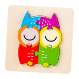 Maxbell Wooden Jigsaw Puzzle Stem Brain Teasers Puzzle Kindergarten Color Perception owl
