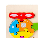 Maxbell Wooden Jigsaw Puzzle Stem Brain Teasers Puzzle Kindergarten Color Perception helicopter
