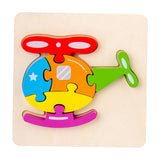 Maxbell Wooden Jigsaw Puzzle Stem Brain Teasers Puzzle Kindergarten Color Perception helicopter