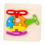 Maxbell Wooden Jigsaw Puzzle Stem Brain Teasers Puzzle Kindergarten Color Perception helicopter
