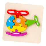Maxbell Wooden Jigsaw Puzzle Stem Brain Teasers Puzzle Kindergarten Color Perception helicopter
