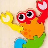Maxbell Wooden Jigsaw Puzzle Stem Brain Teasers Puzzle Kindergarten Color Perception lobster