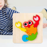 Maxbell Wooden Jigsaw Puzzle Stem Brain Teasers Puzzle Kindergarten Color Perception lobster