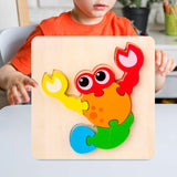 Maxbell Wooden Jigsaw Puzzle Stem Brain Teasers Puzzle Kindergarten Color Perception lobster