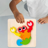 Maxbell Wooden Jigsaw Puzzle Stem Brain Teasers Puzzle Kindergarten Color Perception lobster