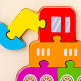 Maxbell Wooden Jigsaw Puzzle Stem Brain Teasers Puzzle Kindergarten Color Perception Excavator